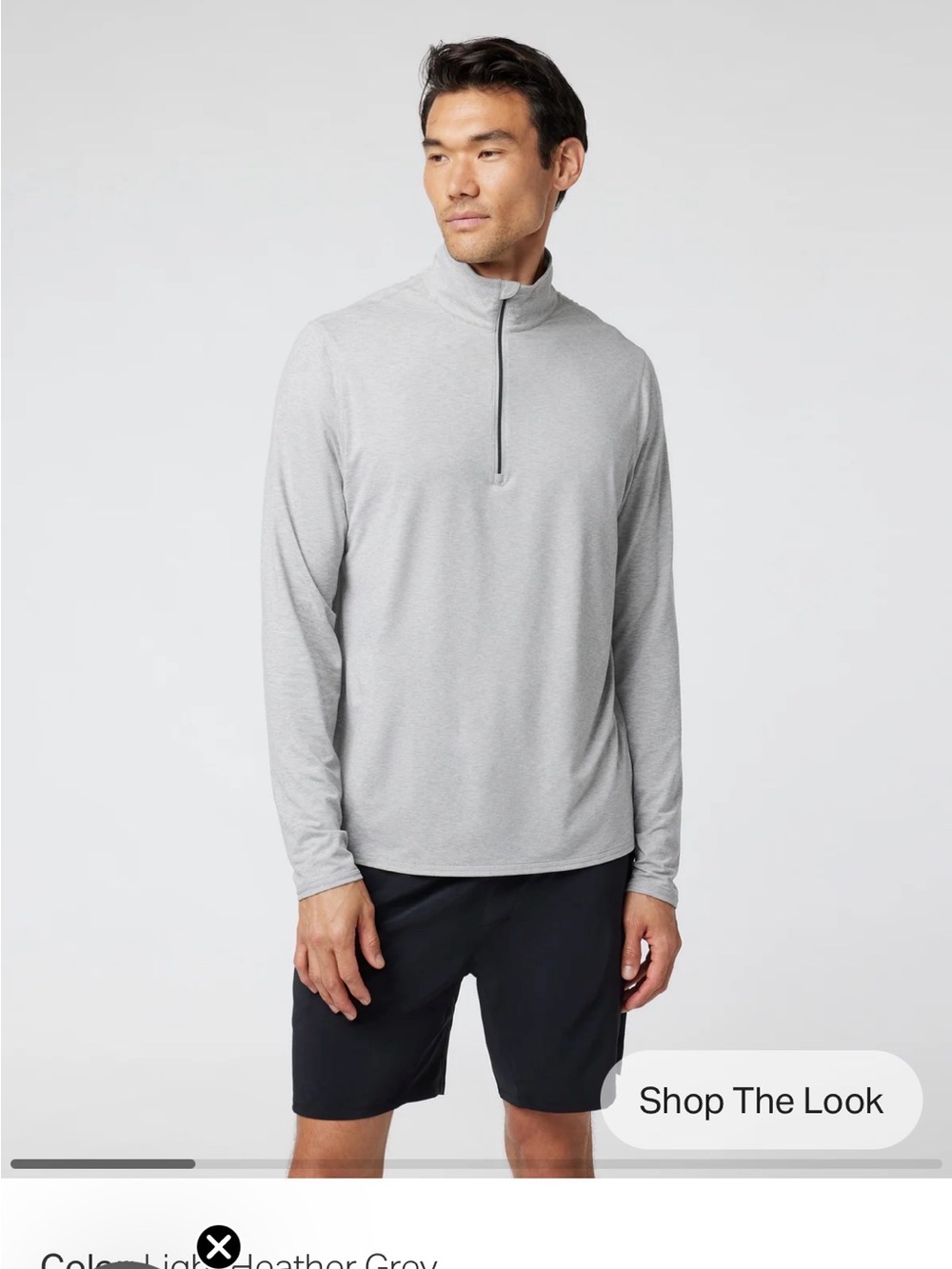 Vuori Heather Gray Quarter-Zip Pullover